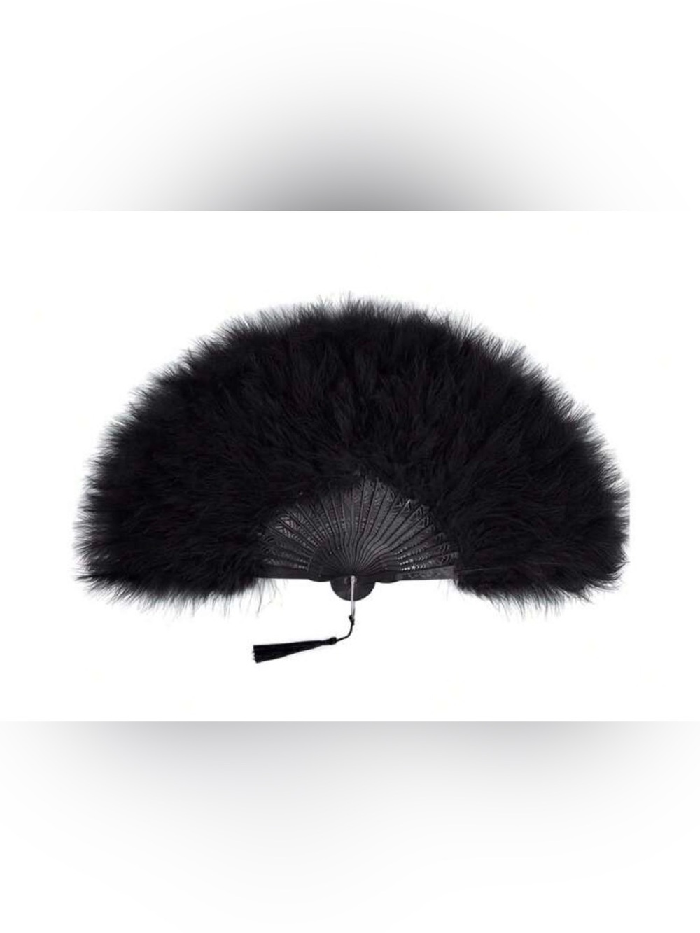 Black Feather Hand Fan - Elegant Accessory